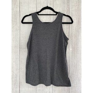 OLD NAVY Split Open Back Tank Top - Grey - SMALL